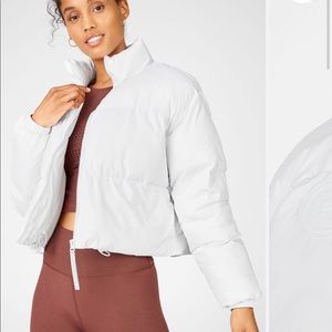 Fabletics Wander Cropped Puffer Jacket in White